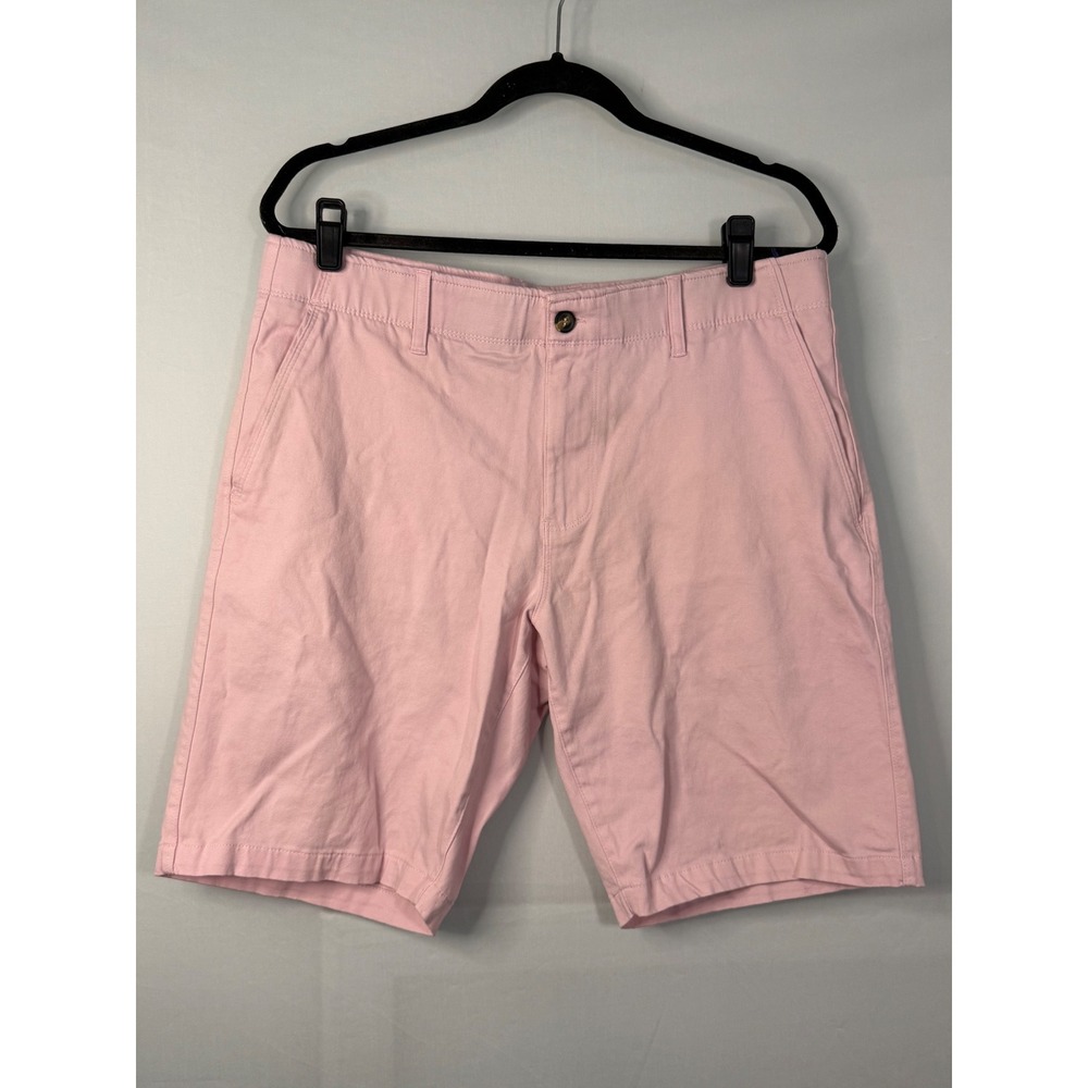 Nat Nast Chino Shorts Mens‎ 34 Pink Cotton Stretch Flat Front Luxury Summer Golf